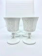 Vintage Harvest Grape Milk Glass Goblets Wine Glasses Set of 8