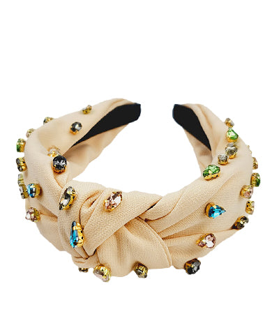 Multi Color Jewel Knotted Headband