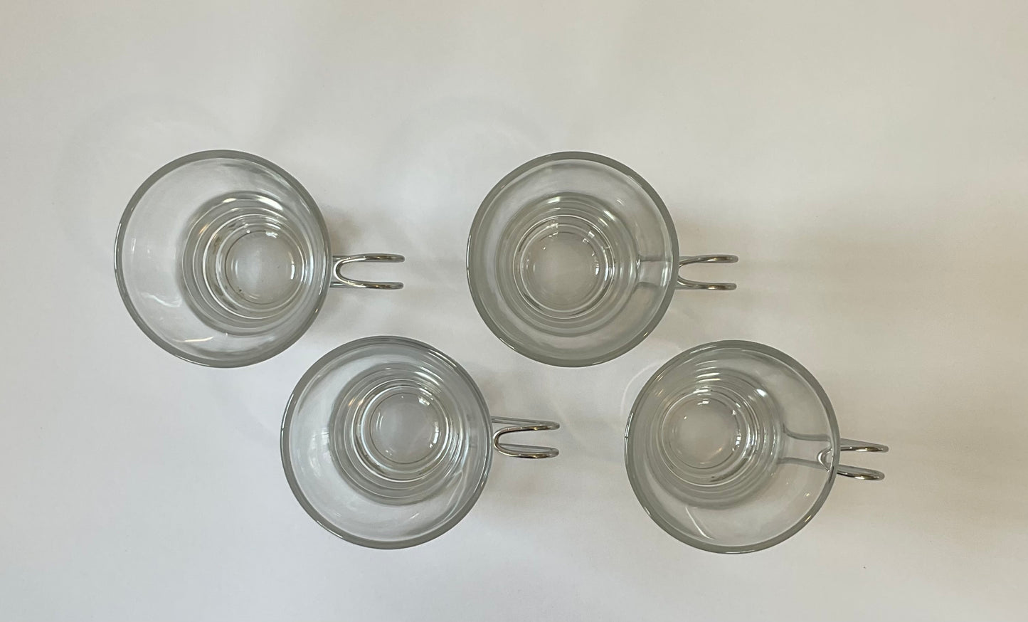 Set of 4 Vitrosax Italy Glass Coffee/Cappuccino Cups