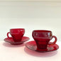 Dark Red Depression Glass Royal Ruby by Anchor Hocking 4 Pc Set