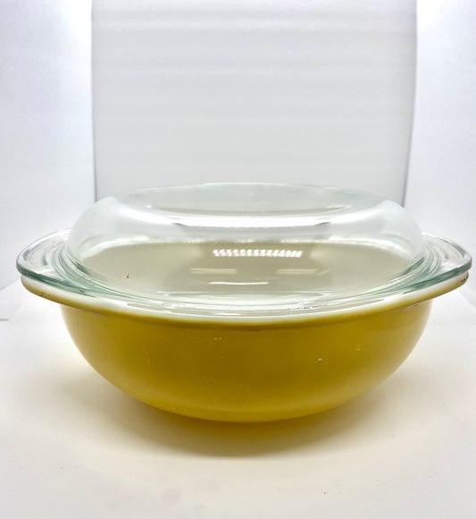 Vintage Pyrex Yellow Covered Casserole Dish