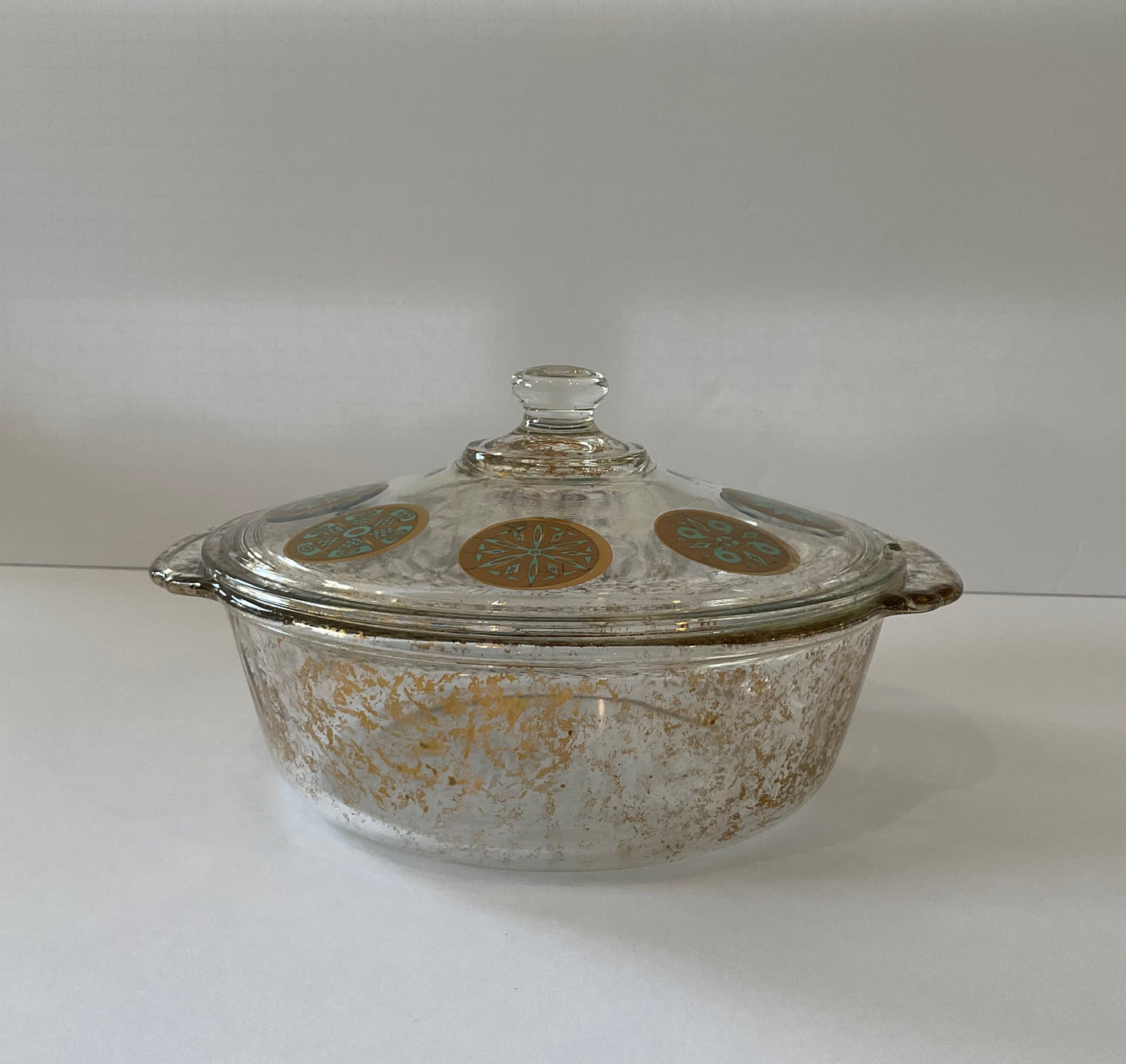 Vintage Fire King Georges Briard Covered Casserole