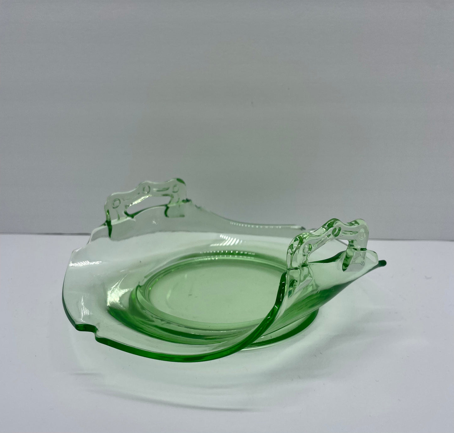 Vintage 1920's Uranium Glass, Bonbon Dish