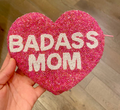 Badass Mom Heart Shape Coin Purse