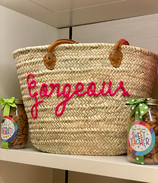 Custom Glam Straw Bag