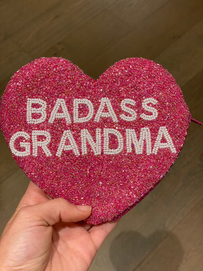 Badass Grandma Heart Shape Coin Purse