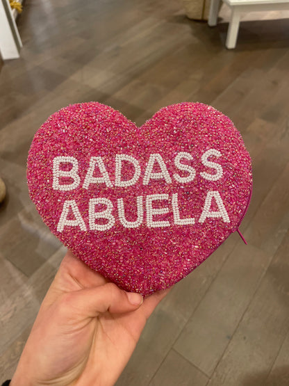 Badass Abuela Heart Shape Coin Purse