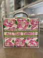 Large Pink Roses Large Beaded Tote