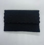 Black Half Flap Clutch W/ Silver Strap