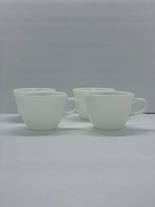 Vintage Pyrex 70's Milk Glass Coffee Mug, Set of 4