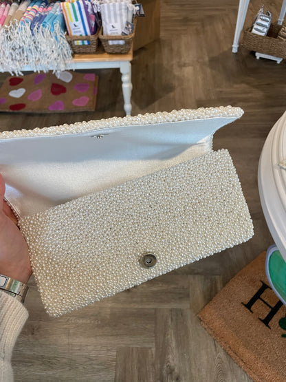 Beaded Pearl Clutch Evening Bag