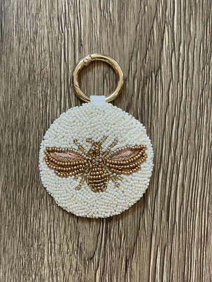 3D Bee Beaded Keychain