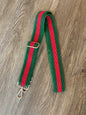 Green & Red Stripe Bag Strap