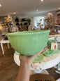 Vintage Unmarked Fire King Oven Ware Green Swirl Pattern 9 Inch Jadeite