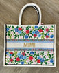 Pastel Spring Flower Large Beaded Tote