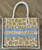 Giraffe Pattern Large Beaded Tote