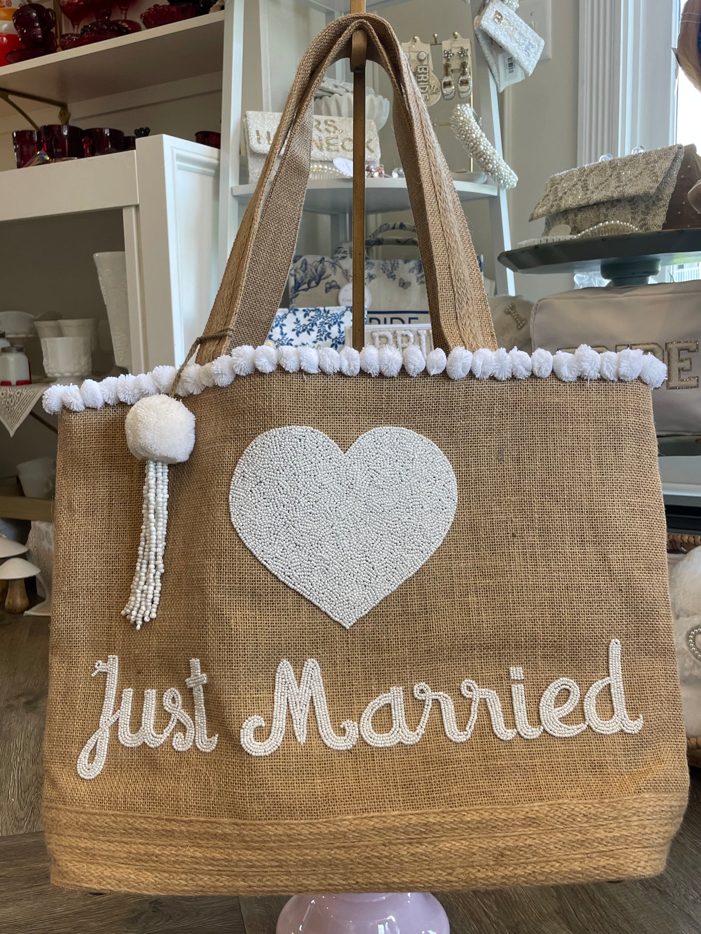 Just Married Jute Tote bag