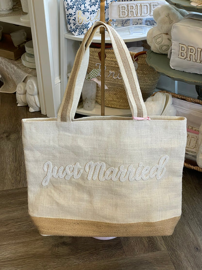 Just Married Jute Tote bag