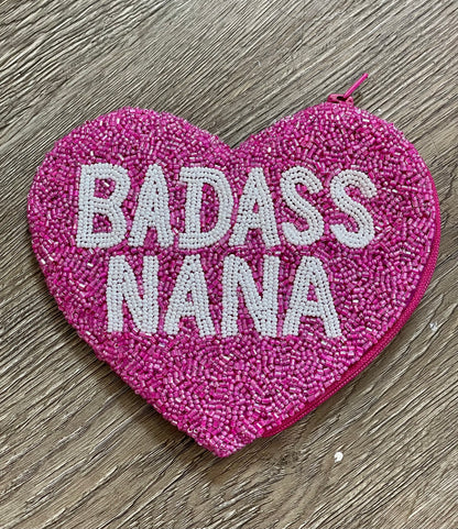 Badass Nana Heart Shape Coin Purse