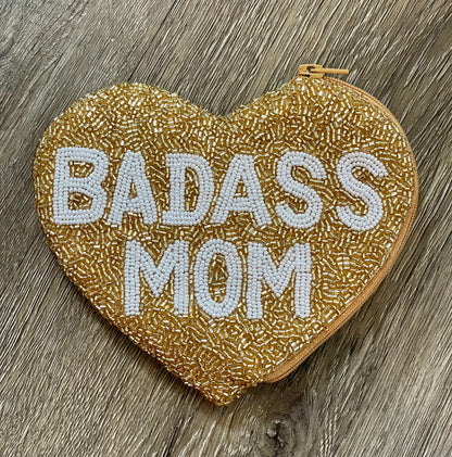 Badass Mom Heart Shape Coin Purse