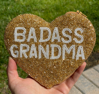 Badass Grandma Heart Shape Coin Purse