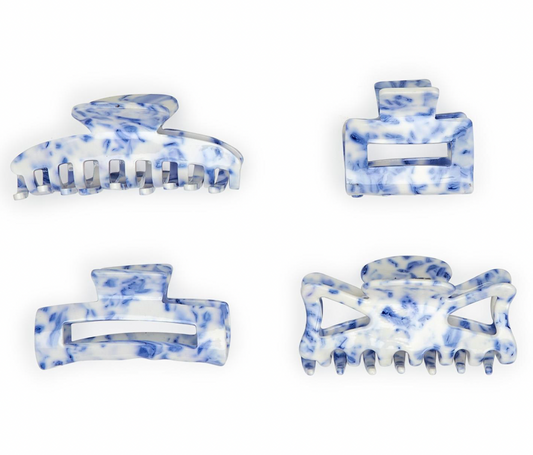 Marbled Blue and White Claw Clip