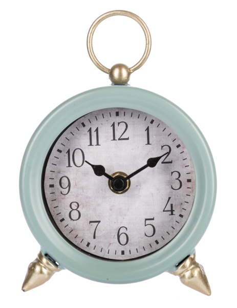Round Desk Clock with Gold Accents