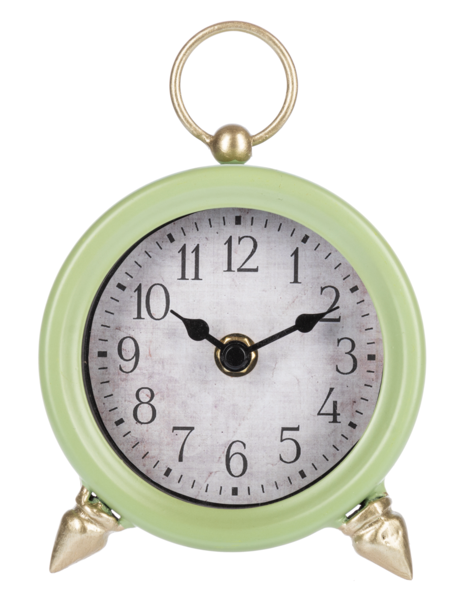 Round Desk Clock with Gold Accents