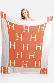 Two Tone with H Pattern Luxury Soft Throw Blanket