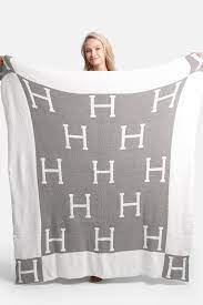 Two Tone with H Pattern Luxury Soft Throw Blanket