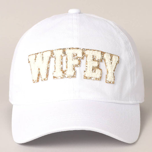 "WIFEY" Letter Patch Cotton Baseball Cap
