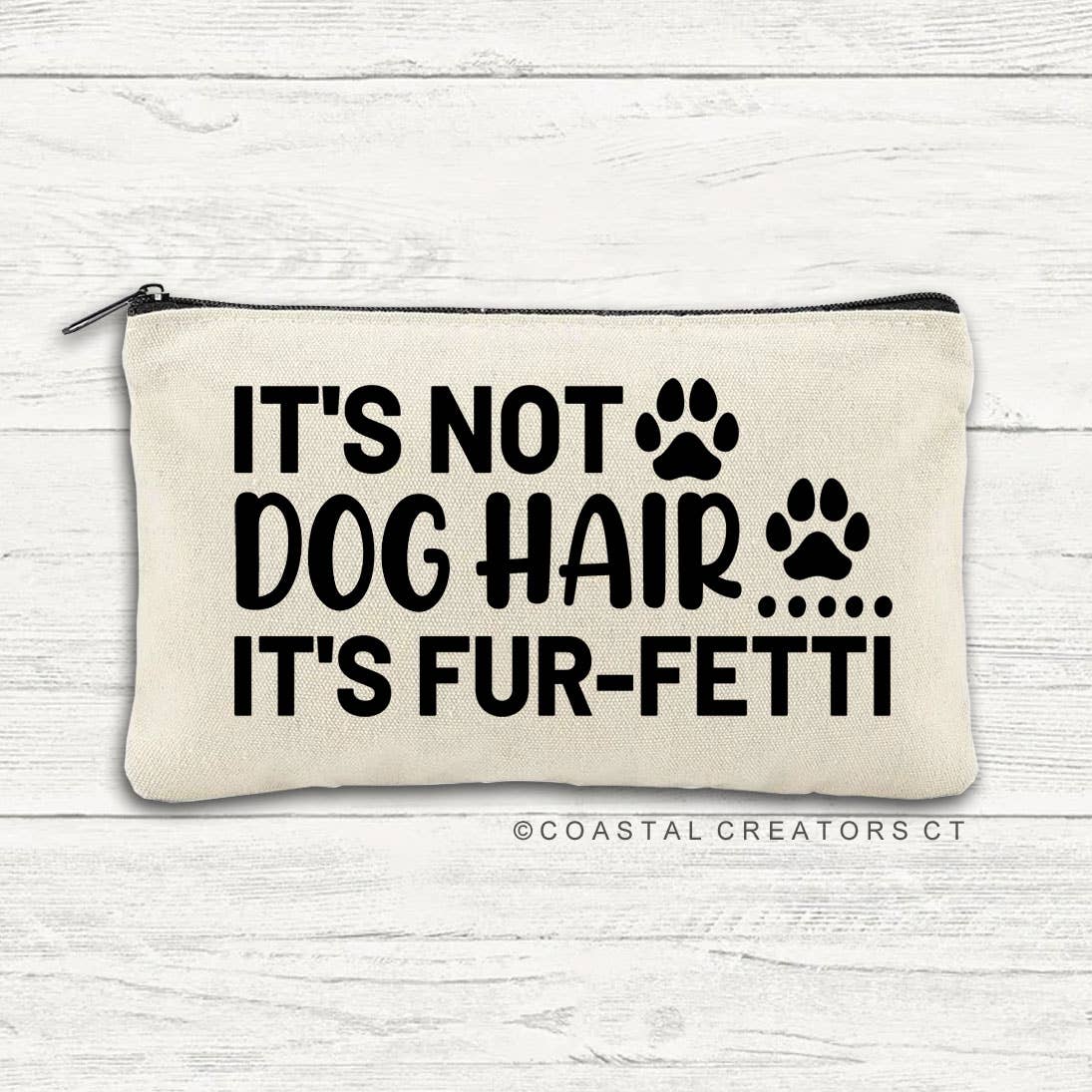 Dog Hair Fur-Fetti Canvas Zipper Bag