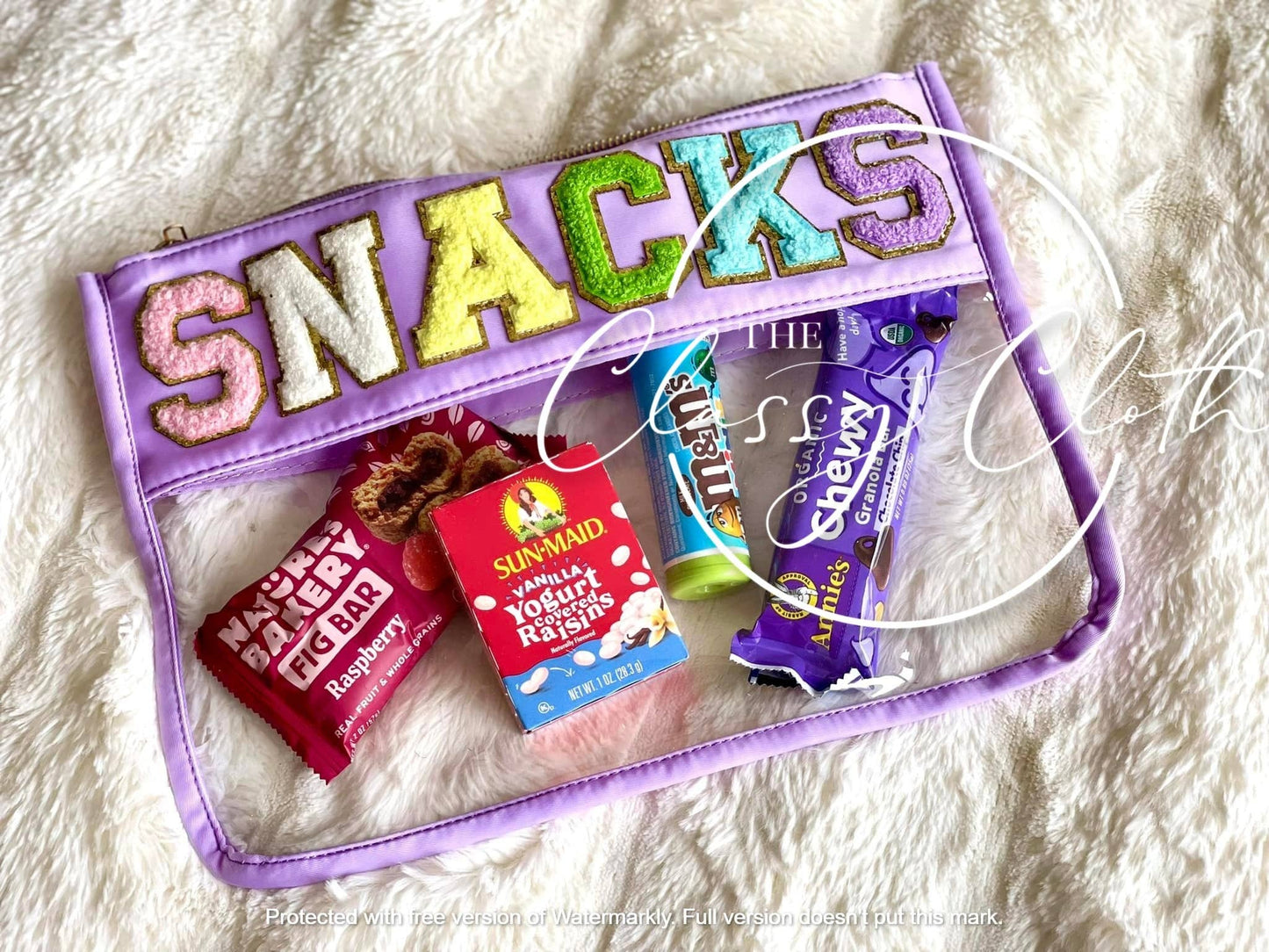 Snacks Clear Purple Pouch