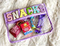 Snacks Clear Purple Pouch