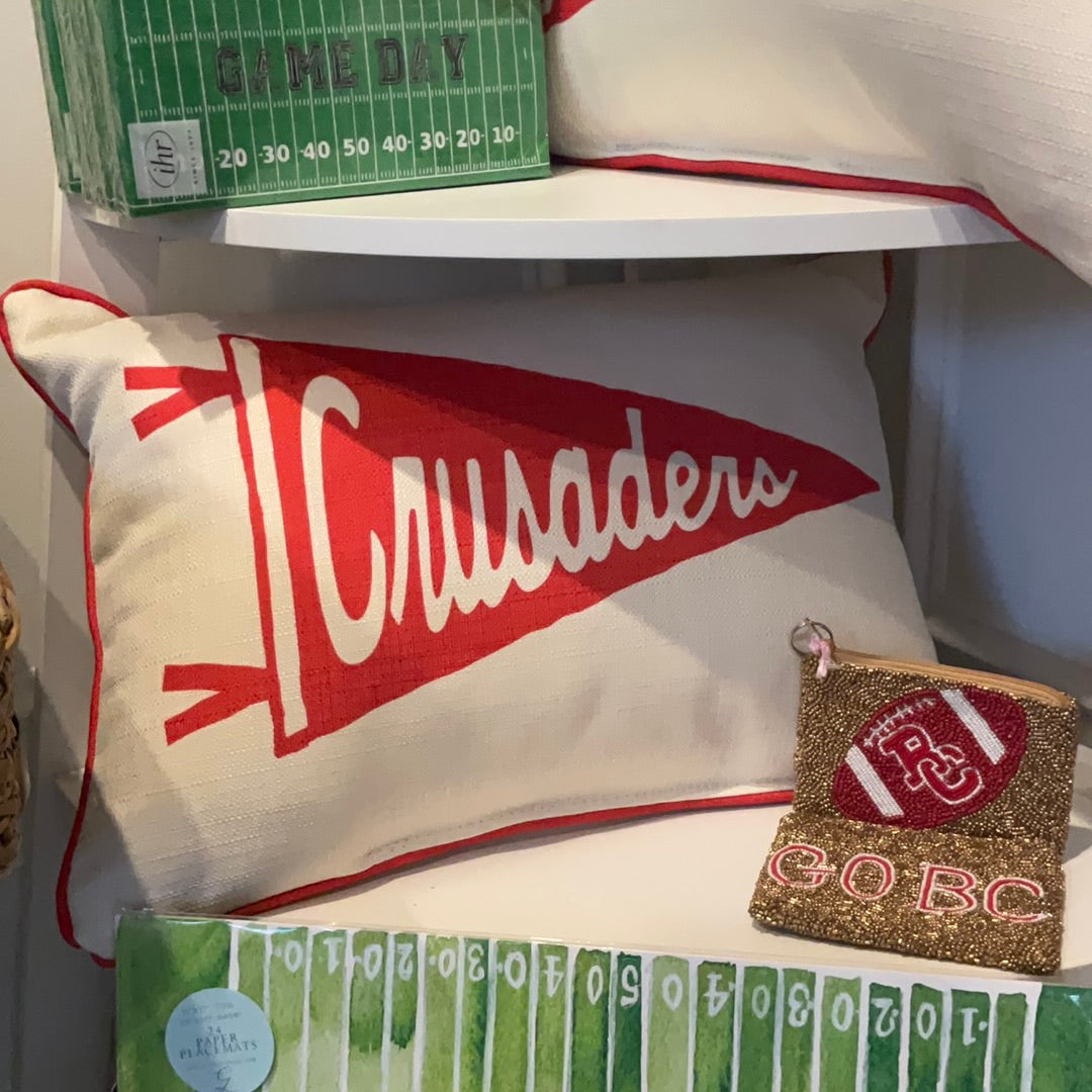 Red Crusaders Team Pennant Pillow