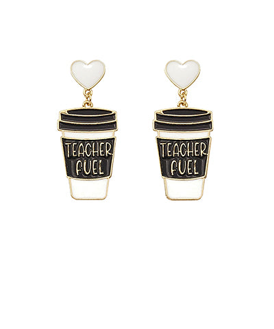 TEACHER FUEL Coffee Earrings