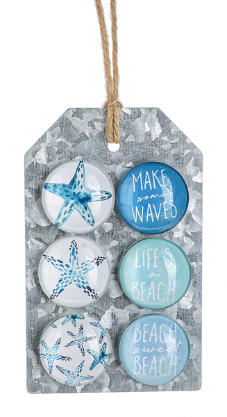 Starfish & Beach Magnets, Set of 6