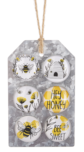 Bee & Floral Magnets, Set of 6