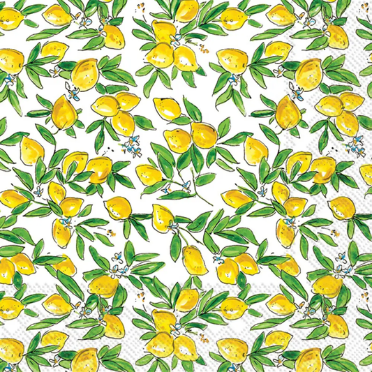 Lemons Allover Rosanne Beck Paper Cocktail Napkin Pack of 20