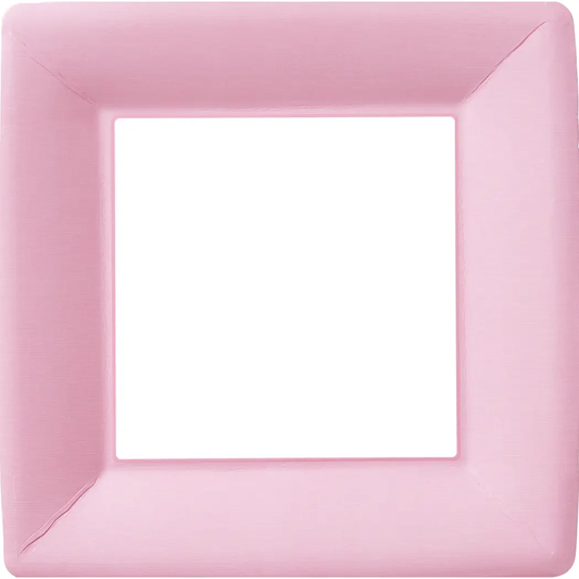 Classic Linen Rose Square Paper Dinner Plate