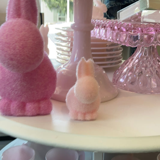 Pastel Seated Bunny W/ Pom Pom, Small, 3.5"