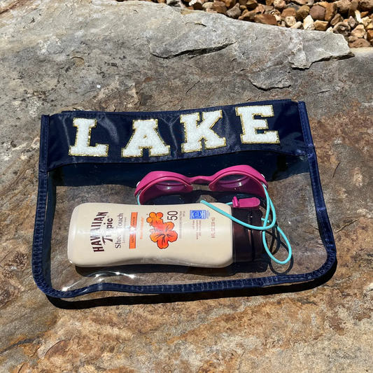 Navy Lake Clear Luxury Nylon Pouch