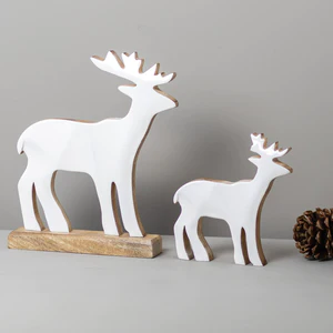 Mango Wood & Enamel Reindeer, Large