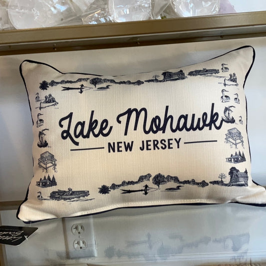 Custom Lake Toile Pillow