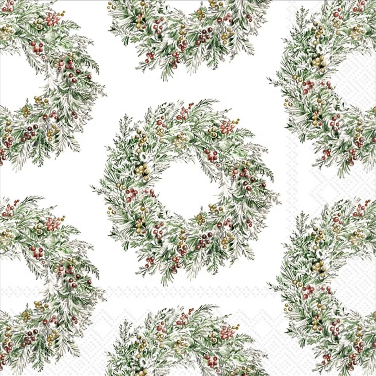 Berry Wreath Christmas/ Holiday Paper Napkins