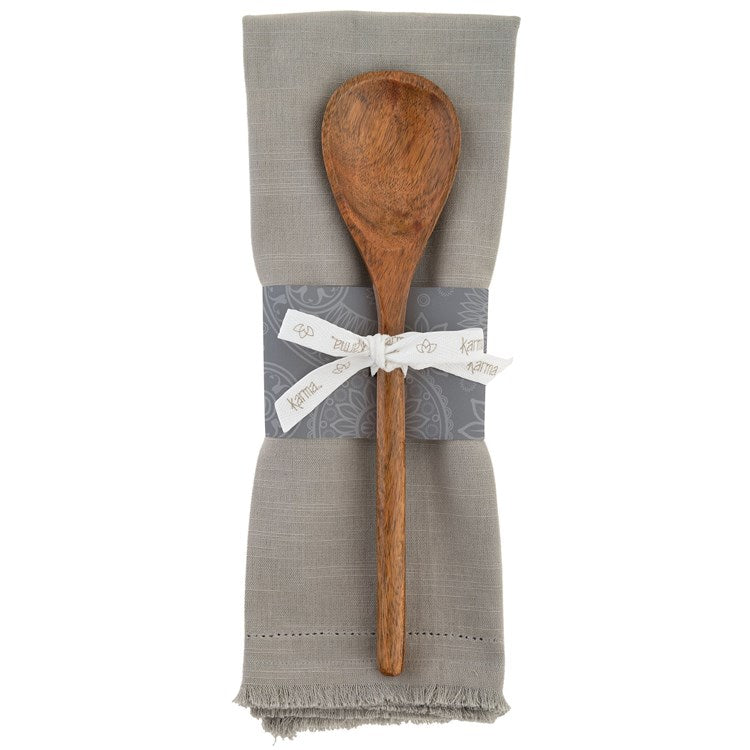 CHELSEA TEA TOWEL W/ SPOON  GRAY (F22)