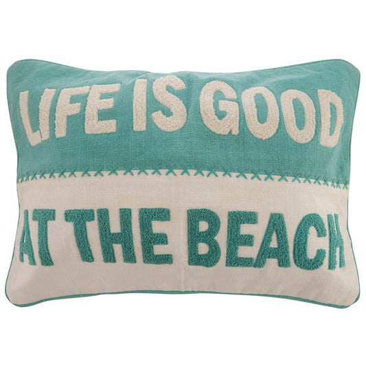 LIFE IS GOOD BEACH THROW PILLOW  LUMBAR (F23)