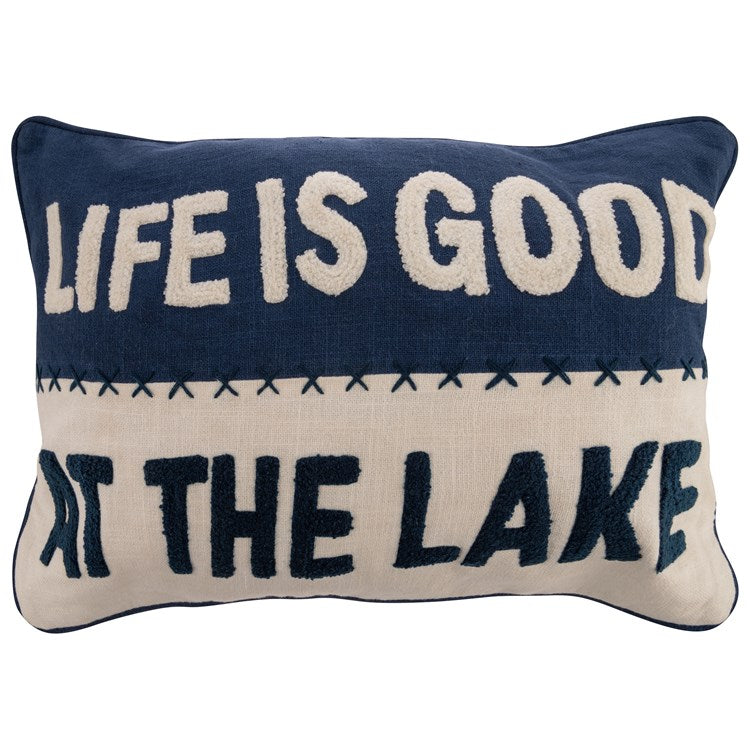 LIFE IS GOOD LAKE THROW PILLOW  LUMBAR (F23)